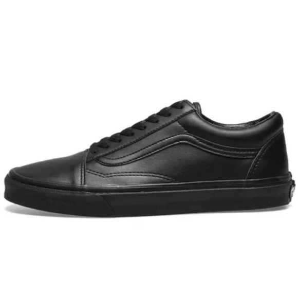 Vans Old Skool Leather Mono Black (Classic Tumble) Men’s/Women’s Sneakers - Picture 7 of 10